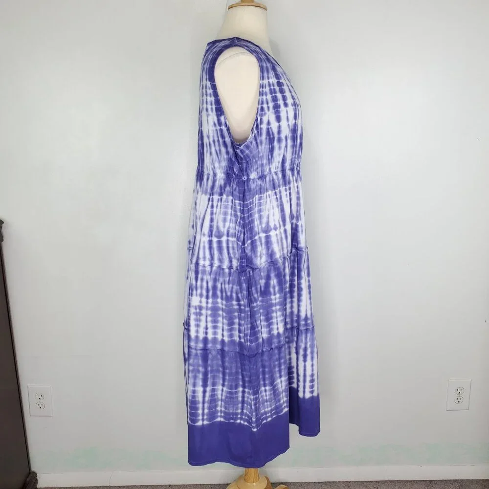 Catherines Tie Dye Sleeveless Pullover V-Neck Dress NEW NWT Size 2X, 22/24W - Picture 6 of 16